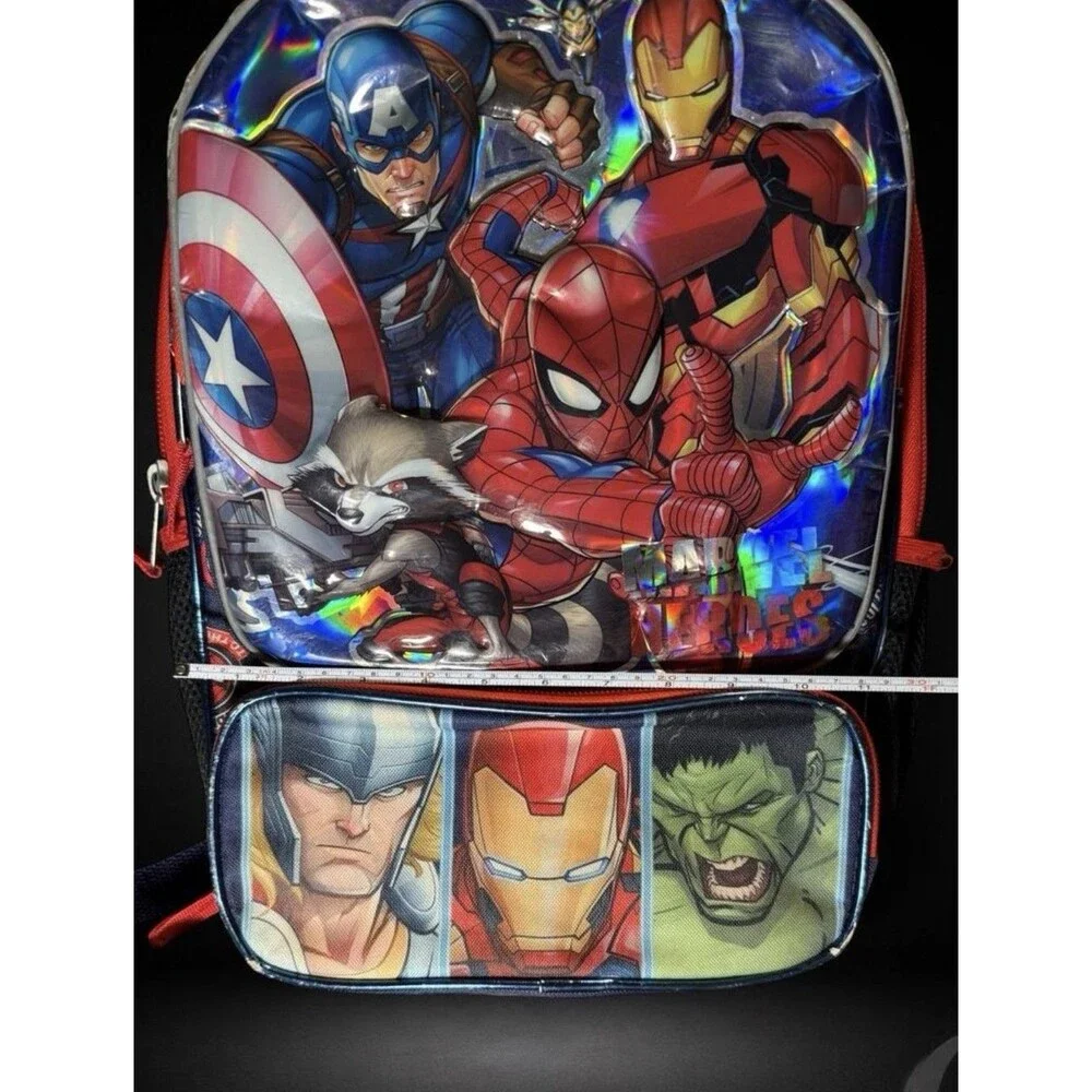 Marvel Heroes Avengers 16” Backpack Spider-Man Iron Man Captain America Hulk